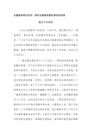 2023年主题教育研讨发言范文2篇.docx