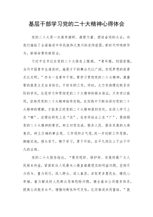 基层干部学习党的二十大精神心得体会.docx
