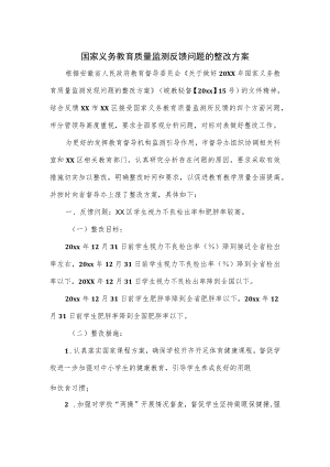 国家义务教育质量监测反馈问题的整改方案.docx