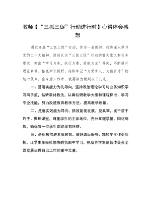教师【“三抓三促”行动进行时】心得体会感想.docx