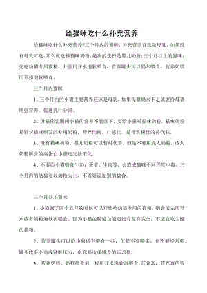 给猫咪吃什么补充营养.docx