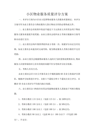 小区物业服务质量评分方案.docx