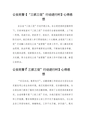 3篇公安民警【“三抓三促”行动进行时】心得感想范文.docx