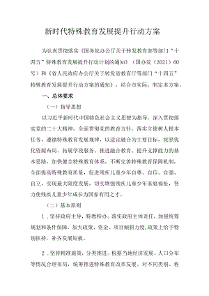 新时代特殊教育发展提升行动方案.docx