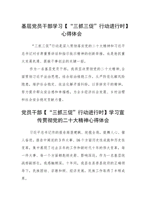 基层党员干部学习【“三抓三促”行动进行时】心得体会4篇范文.docx