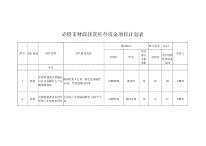 赤壁市财政扶贫结存资金项目计划表.docx