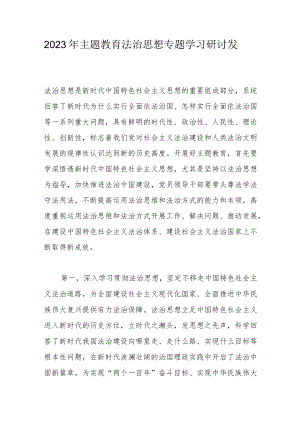 2023年主题教育法治思想专题学习研讨发言.docx