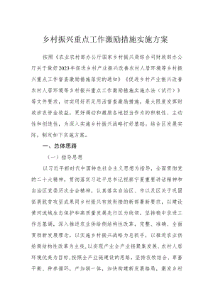 乡村振兴重点工作激励措施实施方案.docx