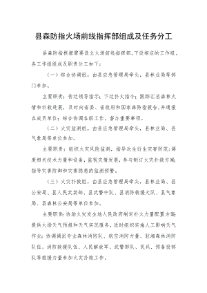 县森防指火场前线指挥部组成及任务分工.docx