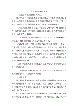 集团公司信托风险及控制措施.docx