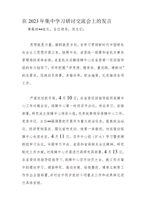 在2023年集中学习研讨交流会上的发言.docx