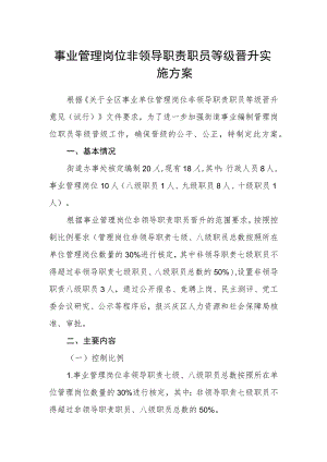 事业管理岗位非领导职责职员等级晋升实施方案.docx