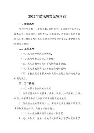 2023年防汛减灾应急预案.docx