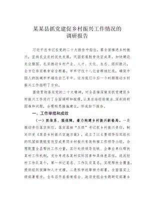 某某县抓党建促乡村振兴工作情况的调研报告.docx