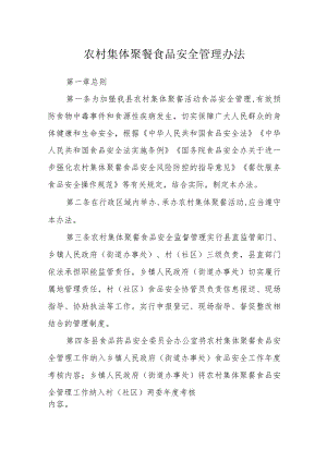 农村集体聚餐食品安全管理办法.docx