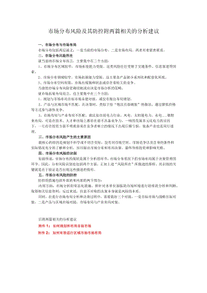 集团公司市场分布风险及其防控附两篇相关的分析建议.docx