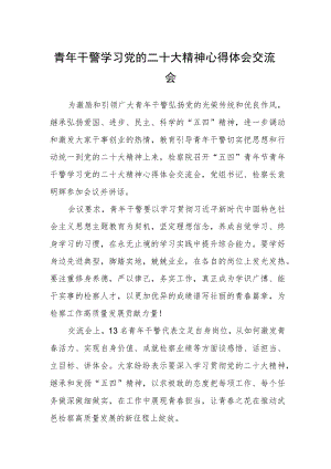 青年干警学习党的二十大精神心得体会交流会.docx