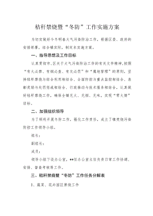 秸秆禁烧暨“冬防”工作实施方案.docx