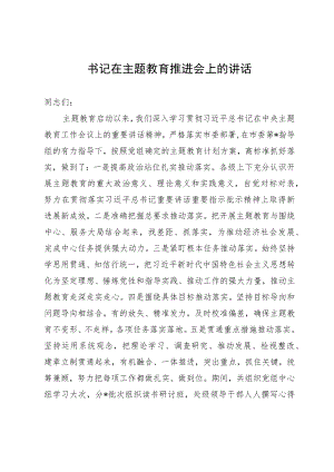 书记在主题教育推进会上的讲话.docx