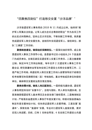 “四聚焦四到位”打造移交安置“沙洋品牌”（20221130）.docx