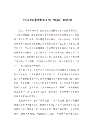 【中心组研讨发言】如“析薪”般宣理.docx