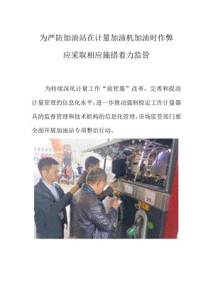 为严防加油站在计量加油机加油时作弊应采取相应措施着力监管.docx