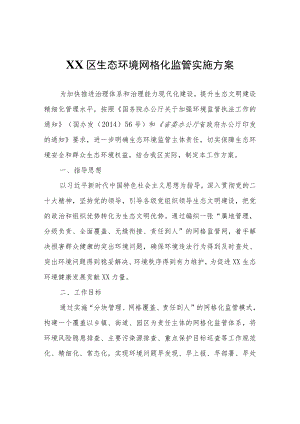 XX区生态环境网格化监管实施方案.docx