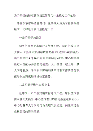 为了数据的精准县市场监管部门计量检定工作忙碌.docx