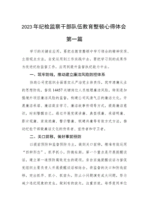 2023年纪检监察干部队伍教育整顿心得体会集合四篇.docx