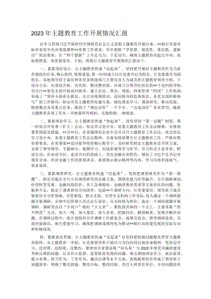 2023年主题教育工作开展情况汇报.docx