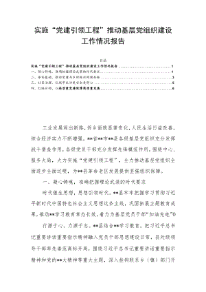 实施“党建引领工程”推动基层党组织建设工作情况报告.docx
