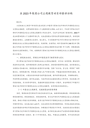 （2篇）在2023年集团公司主题教育动员部署讲话稿.docx