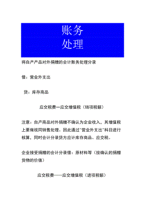 自产产品对外捐赠的会计账务处理.docx