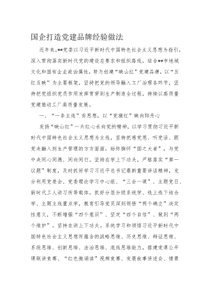 国企打造党建品牌经验做法.docx