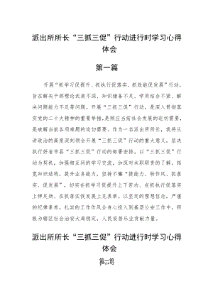 派出所所长“三抓三促”行动进行时学习心得体会(精选6篇).docx