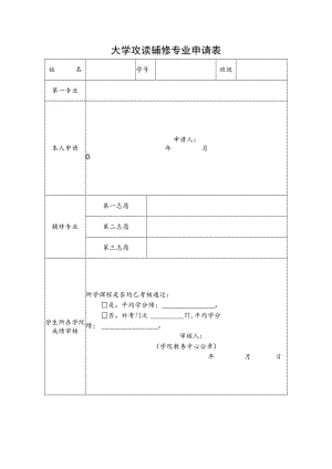 大学攻读辅修专业申请表.docx