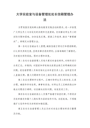 大学实验室与设备管理处处长信箱管理办法.docx