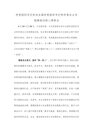 村党组织书记参加全国村党组织书记和村委会主任视频培训班心得体会.docx