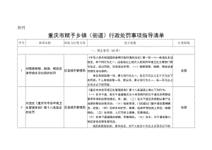 重庆市赋予乡镇（街道）行政处罚事项指导清单.docx