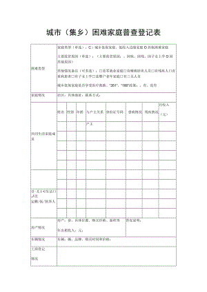 城市（集乡）困难家庭普查登记表.docx