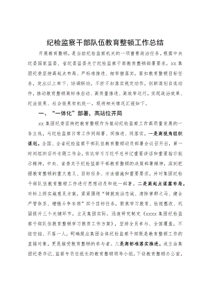 纪检监察干部队伍教育整顿工作总结.docx
