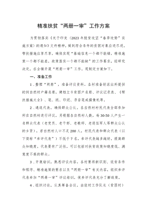 精准扶贫“两册一审”工作方案.docx