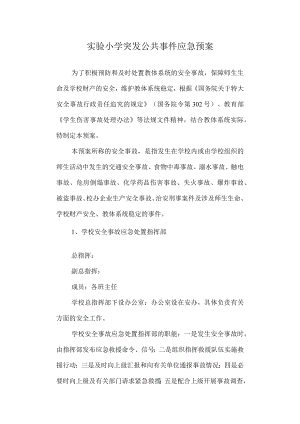 实验小学突发公共事件应急预案.docx