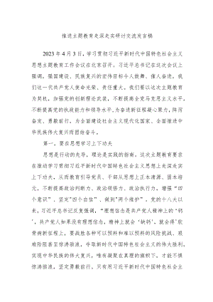 推进主题教育走深走实研讨交流发言稿.docx