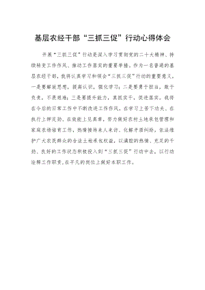 基层农经干部“三抓三促”行动心得体会.docx