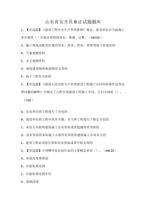 山东省安全员B证试题题库.docx