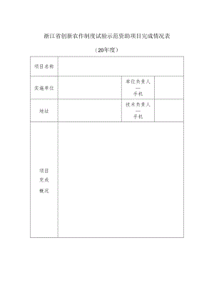 浙江省创新农作制度试验示范资助项目完成情况表.docx