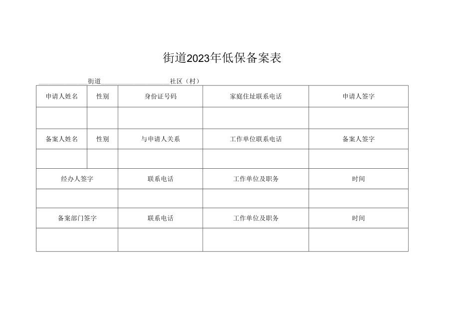 街道2023年低保备案表.docx_第1页