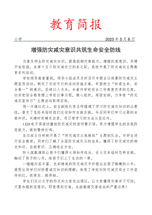开展防灾减灾日主题教育活动简报.docx