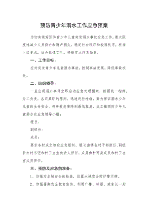 预防青少年溺水工作应急预案.docx